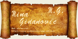 Mina Gidanović vizit kartica